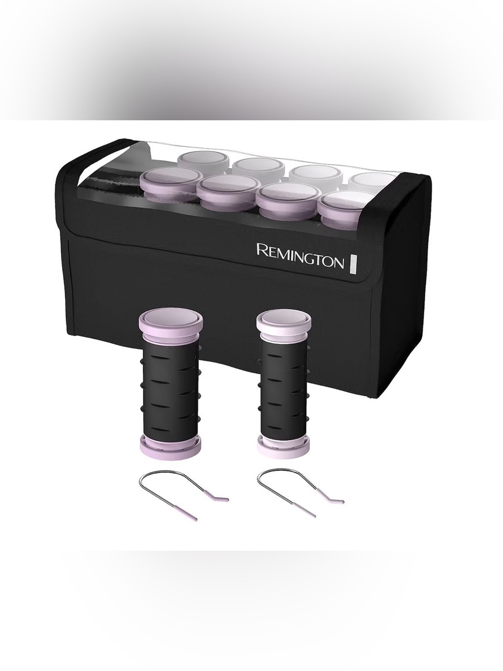 Remington Black and Light Purple Roller Storage Case with Hair Rollers
